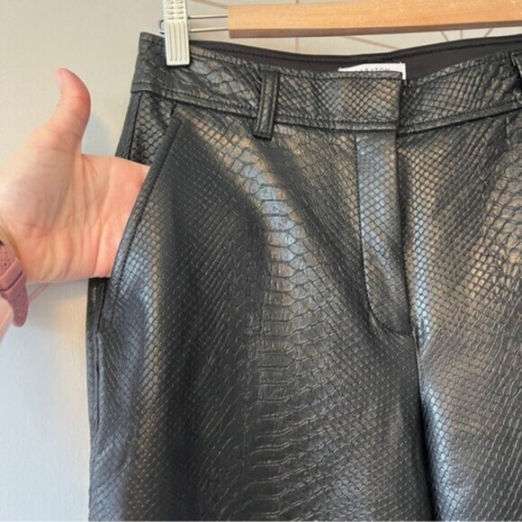 Aritzia Babaton Command Pants Black Snakeskin Embossed - Picture 6 of 10